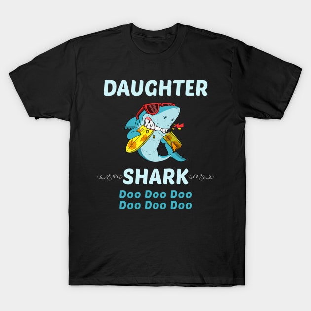 Family Shark 1 DAUGHTER T-Shirt by blakelan128